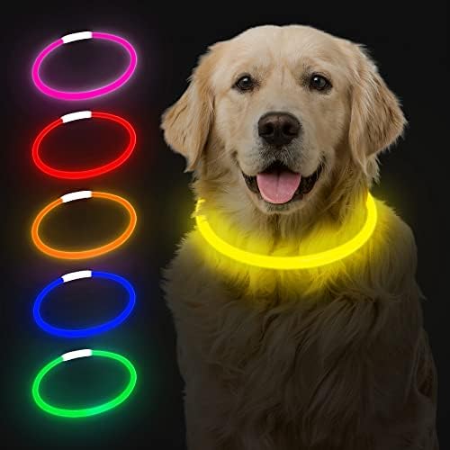 צווארון LED של פגיעות לכלבים | הדלקת USB נטענת 3 הגדרות זוהר רפלקטיבי הליכה בלילה צווארונים מתכווננים